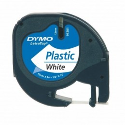 CINTA DYMO 12x4mm PLASTICO BLANCO