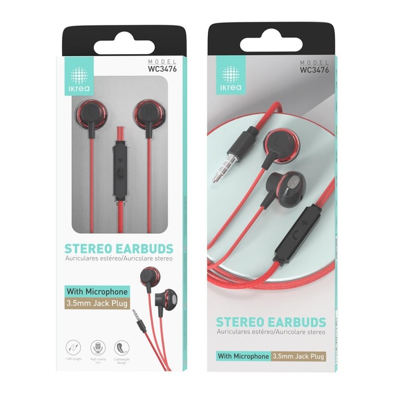 AURICULAR IKREA WC3476 STEREO CON MICRO 3.5MM1.2