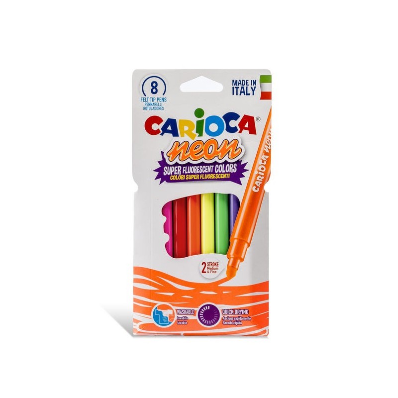 ROTULADOR CARIOCA NEON 8 COLORES SURTIDOS