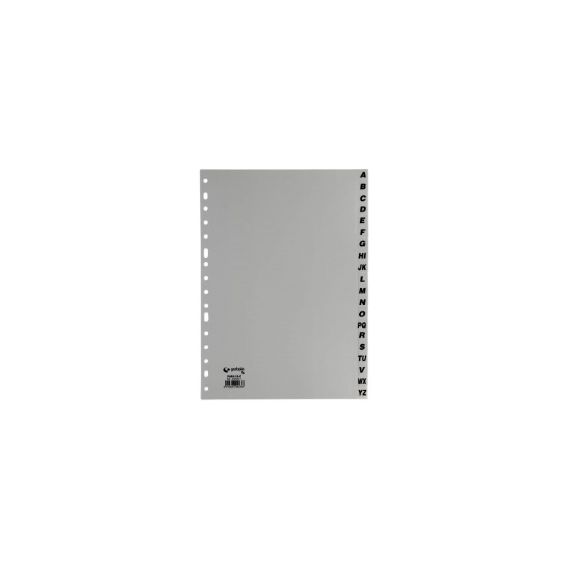 JUEGO ABECEDARIOS XS 16 TALADROS PP FOLIO GRIS