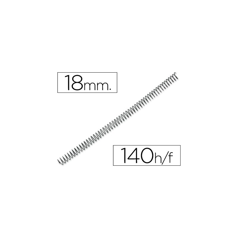 ESPIRAL METALICA 5.1 18MM NEGRO C/100 (140 HOJAS)