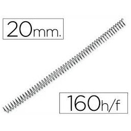 ESPIRAL METALICA 5.1 20MM NEGRO C/100 (160 HOJAS)