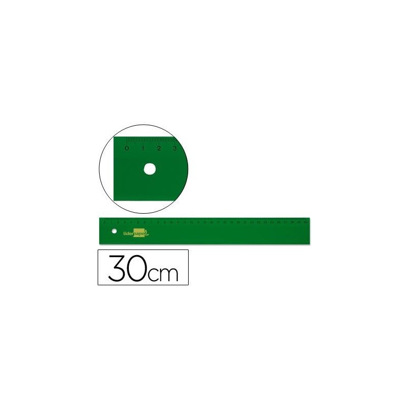 REGLA LIDERPAPEL 30CM ACRILICO VERDE