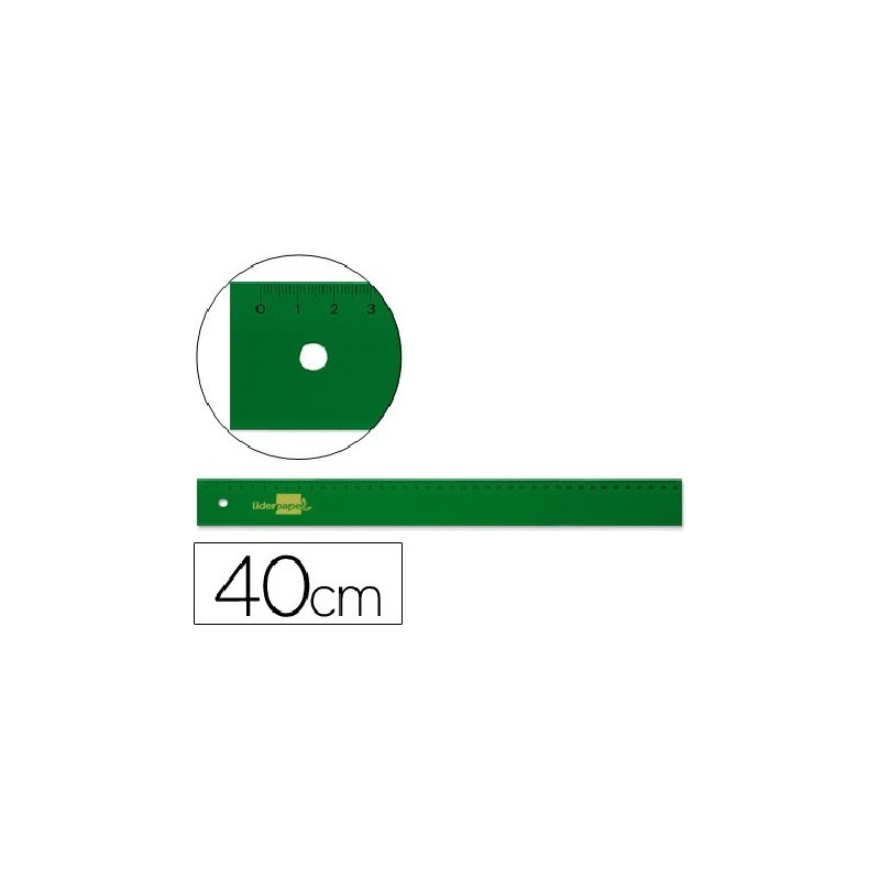 REGLA LIDERPAPEL 40 CM ACRILICO VERDE