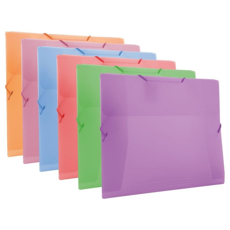 CARPETA GOMAS Y SOLAPAS A4 PP ROSA