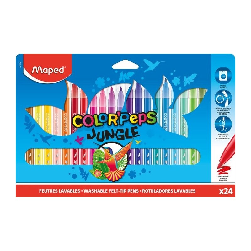 ROTULADORES JUNGLE 2.0 x24 ESTUCHE CARTON MAPED