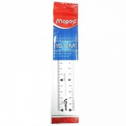 REGLA PLANA ESSENTIALS  15CM BOLSA MAPED
