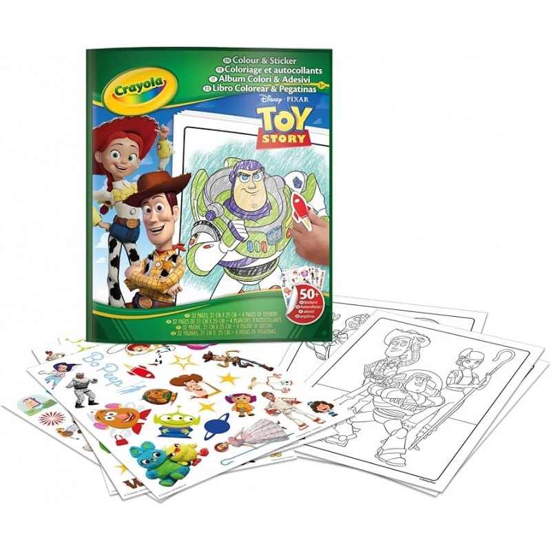 LIBRO PARA COLOREAR MAS STICKERS TOY STORY