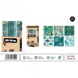 ROLLO PAPEL REGALO 70x200 CM TODO EL AÑO