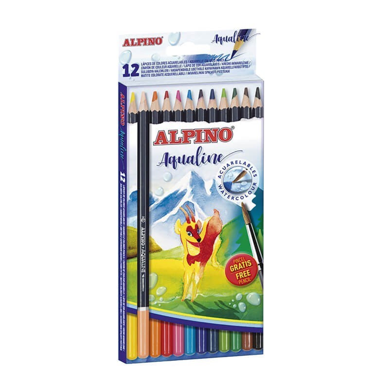 LAPICES AQUALINE 12 COLORES CARTON ALPINO