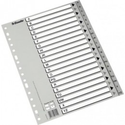 INDICE PLASTICO FOLIO AZ GRIS CON CARTULINA EN BLA