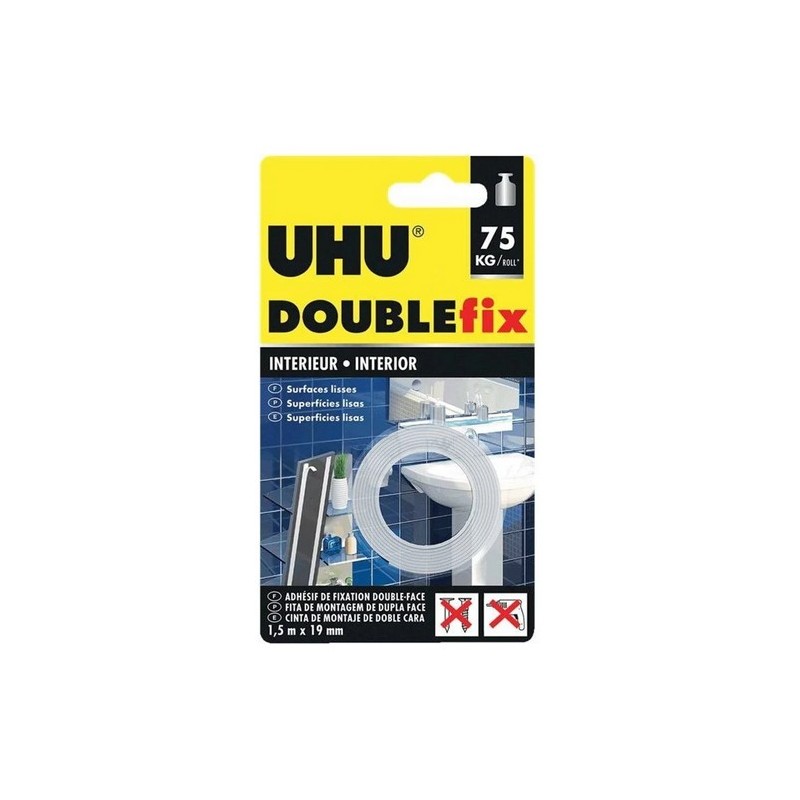 CINTA DOBLE CARA UHU 1.5MTS INTERIOR