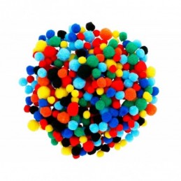 POMPONES MIX COLORES SURTIDOS 10 12 15 20 25 200UD