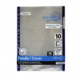 FUNDA MULTITALADRO FOLIO BOLSA 10U BORDE COLOR MOR