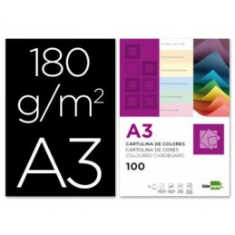 CARTULINA LIDERPAPEL A3 NEGRA180GR/M2 100HOJAS