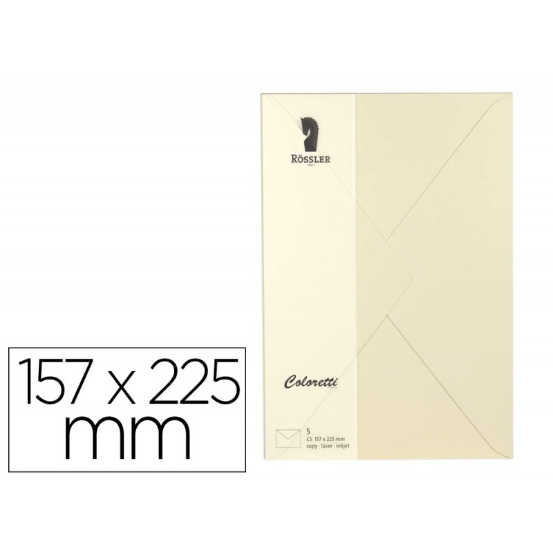 SOBRE ROSSLER COLOR CREMA 157X225mm 5UDS