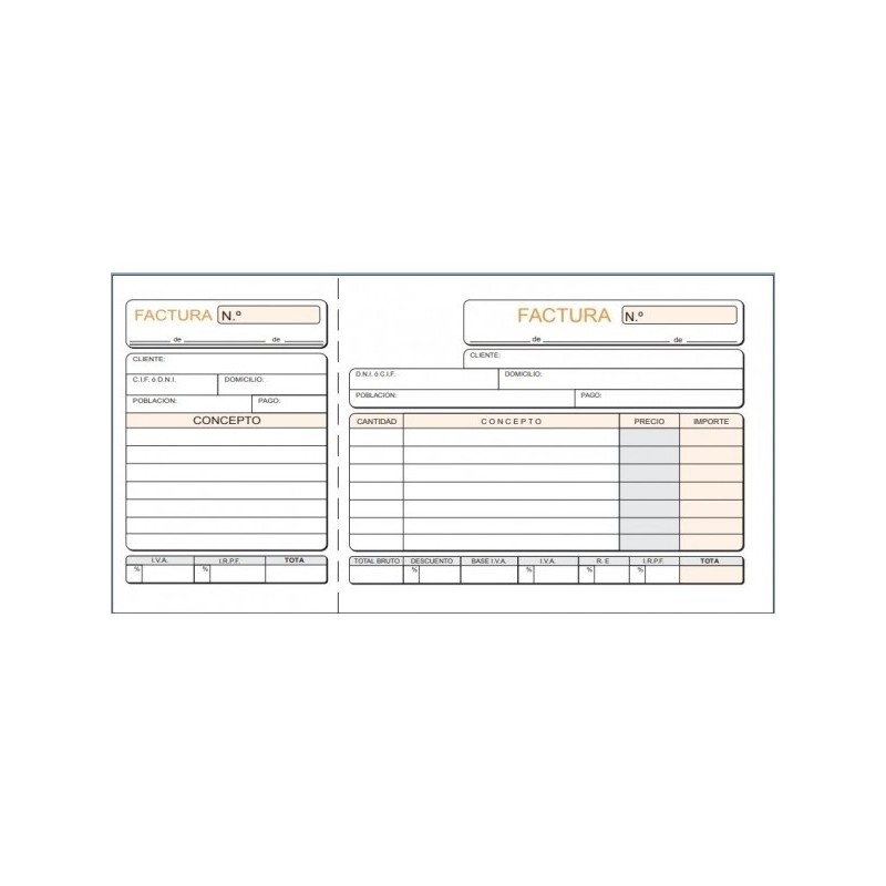 TALONARIO FACTURA 1/3 FOLIO T-12