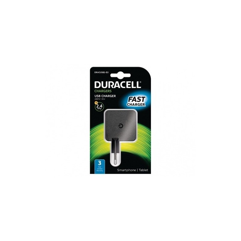 CARGADOR PARED DURACELL 2.4A MOVILES Y TABLET