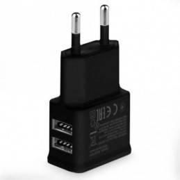 CARGADOR UNIVERSAL DUAL USB BLACK 5V 2A