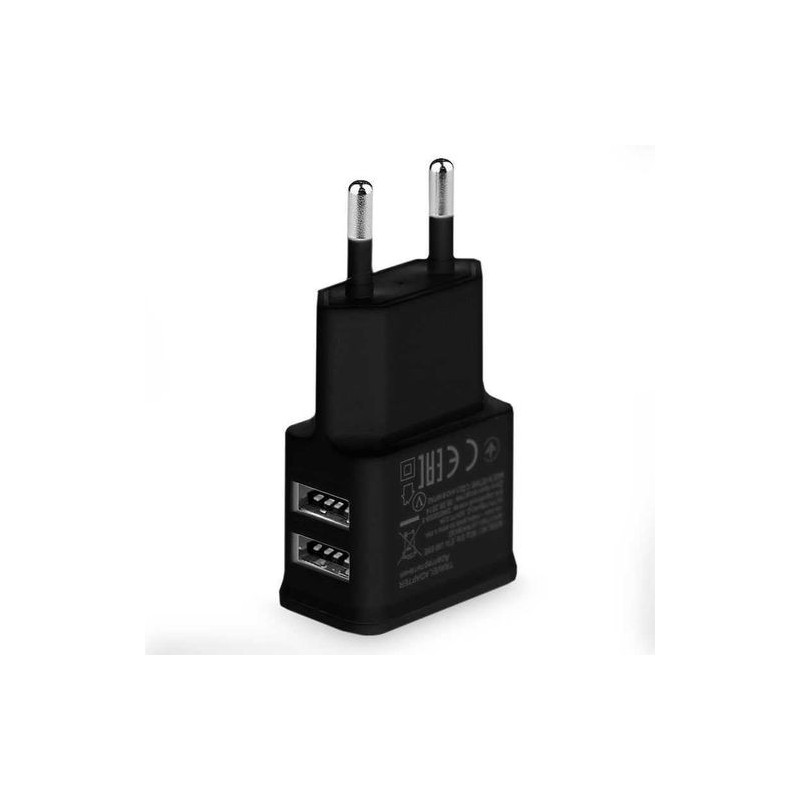 CARGADOR UNIVERSAL DUAL USB BLACK 5V 2A
