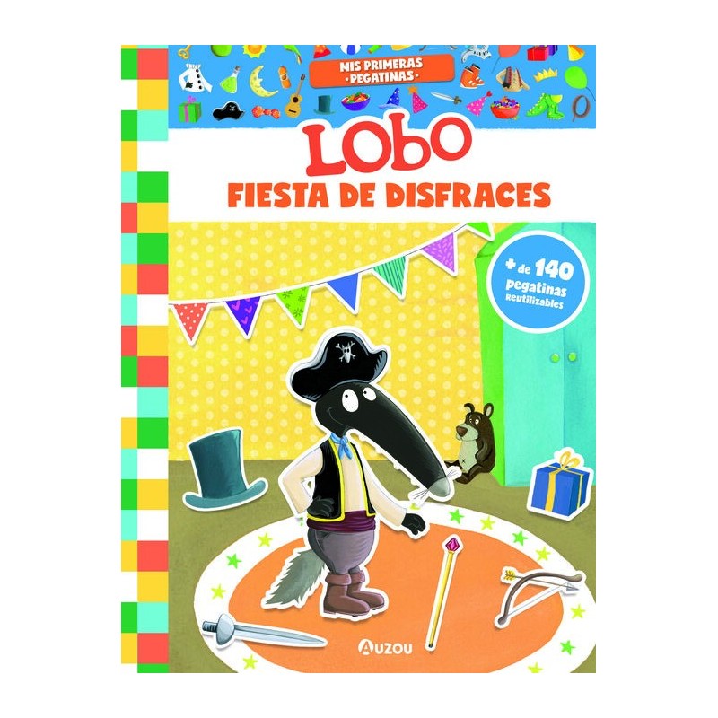 MIS PRIMERAS PEGATINAS LOBO FIESTA DE DISFRACES