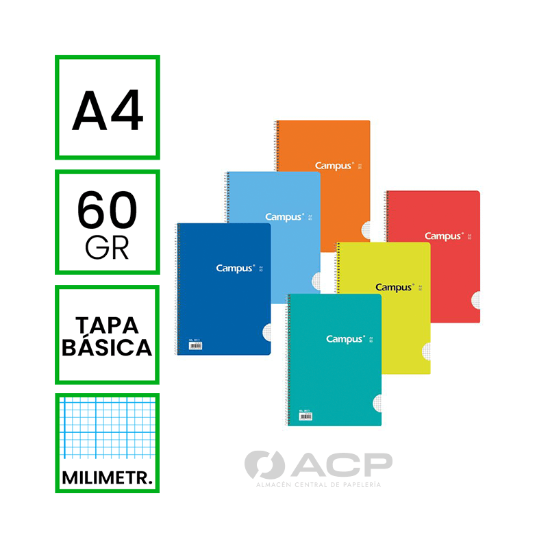 BLOC ESCOLAR A4 80H MAKRO 60GR MILIMETRADO