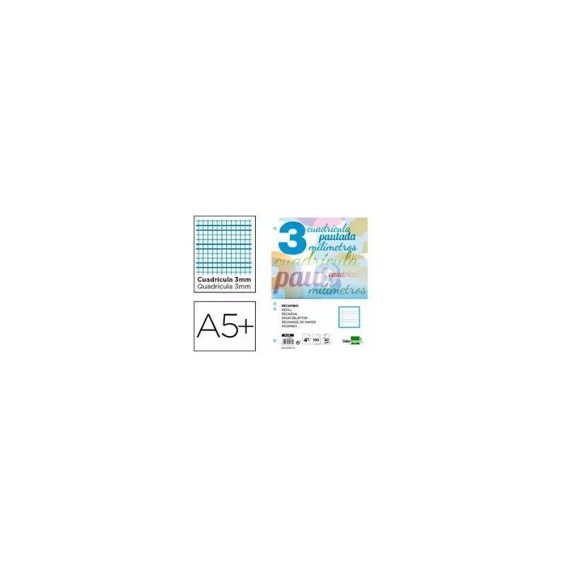 RECAMBIO LIDERPAPEL CUARTO 100H 75G 3MM CON PAUTA