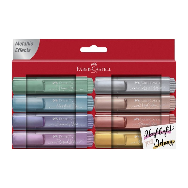 MARCADOR FABER TEXTLINER 46 METALICO ESTUCHE 8 COL