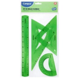 JUEGO REGLAS CAMPUS 4PZS FLEXIBLE VERDE