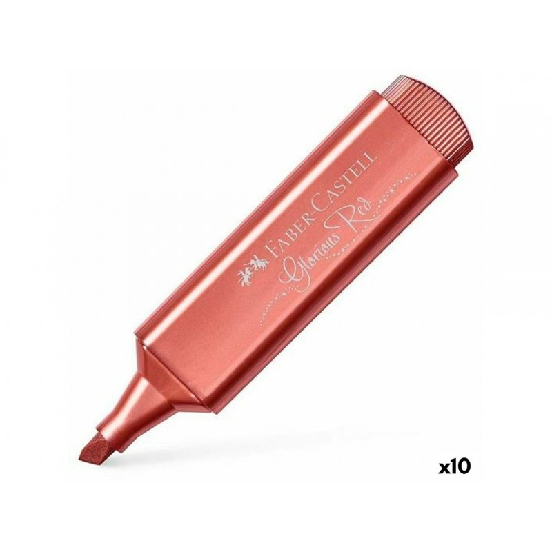 MARCADOR FABER ROJO TEXTLINER METALICO