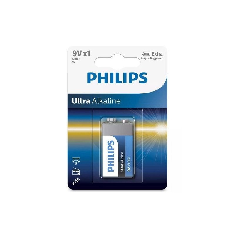 PILA ALCALINA PHILIPS 6LR61E1B/10/9V