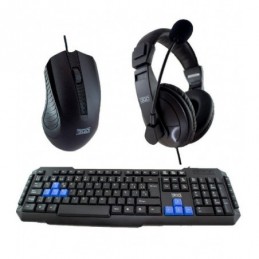 3GO DRILE H2 PACK USB TECLADO RATÓN Y AURICULAR