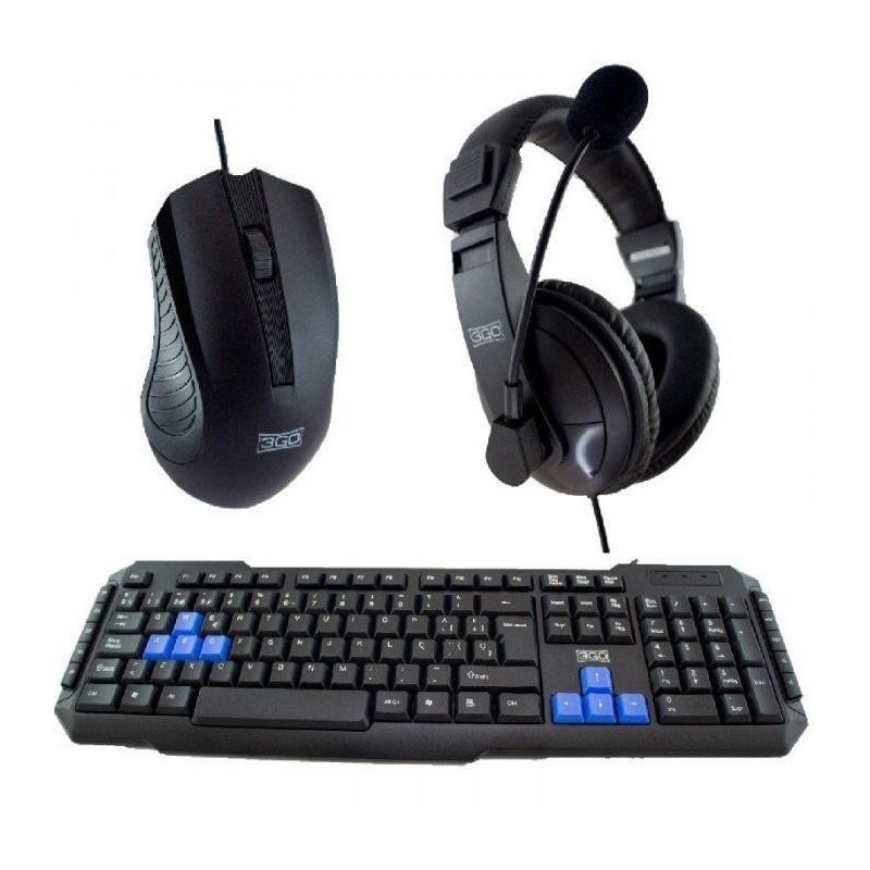 3GO DRILE H2 PACK USB TECLADO RATÓN Y AURICULAR