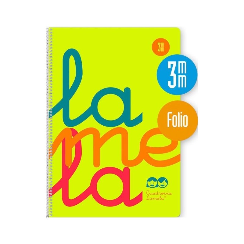 BLOC FOLIO PLASTIC CUADROVIA 4MM 80H 90GRS 6 COLOR