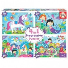 PUZZLE EDUCA 4 IN 1 PUZZLES MUNDO DE FANTASIA 20