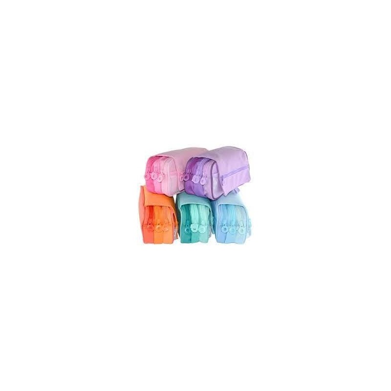 PORTA TODO TRIPLE CON SOLAPA BLUSH PASTEL