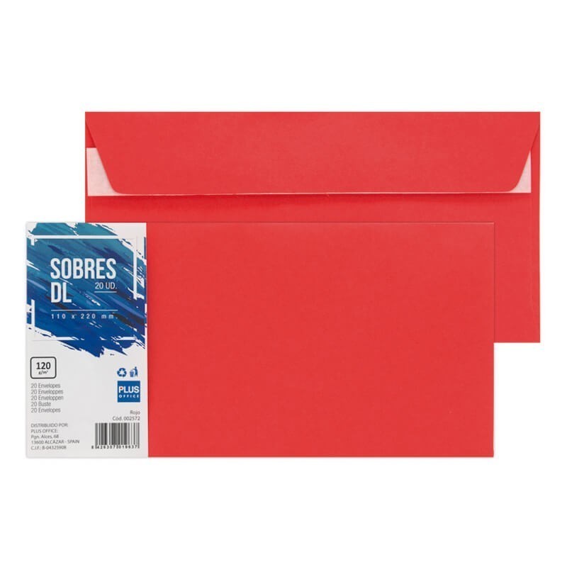 SOBRE PLUS 110x220 ROJO