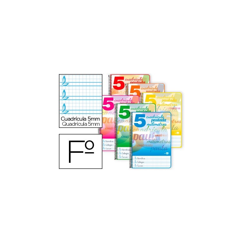 BLOCK ESPIRAL FOLIO PAUTAGUIA 5MM 40H 80gr