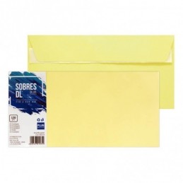 SOBRE PLUS 110x220 AMARILLO PASTEL 20UDS