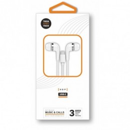 AURICULAR TECH TEC 1304 CON MICROFONO BLANCO USB C
