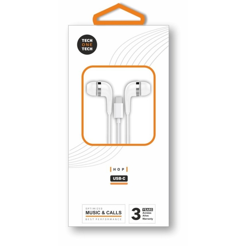AURICULAR TECH TEC 1304 CON MICROFONO BLANCO USB C