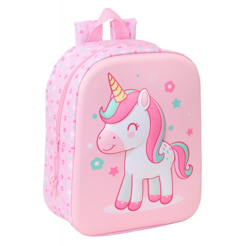 MOCHILA GUARDERIA 3D 27CM SAFTA UNICORN