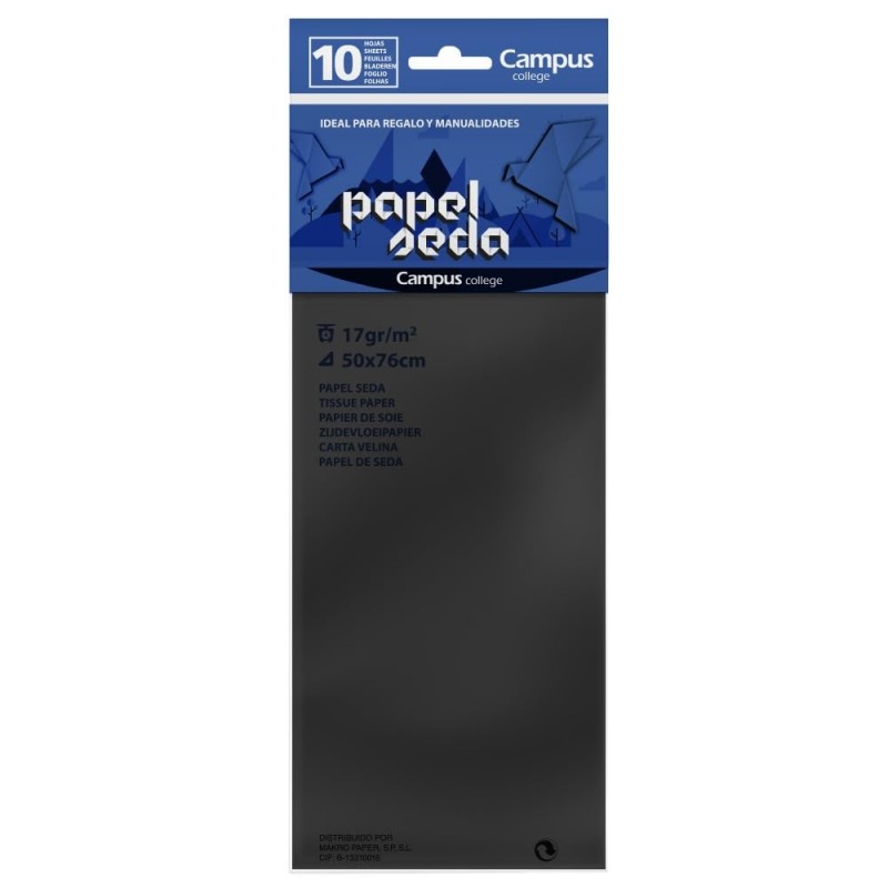 PAPEL SEDA MAKRO 10H NEGRO