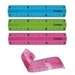 REGLA CAMPUS PLASTICO 15 CM FLEXIBLE