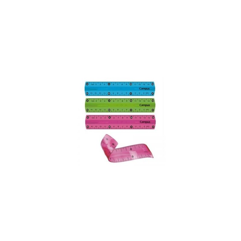 REGLA CAMPUS PLASTICO 15 CM FLEXIBLE