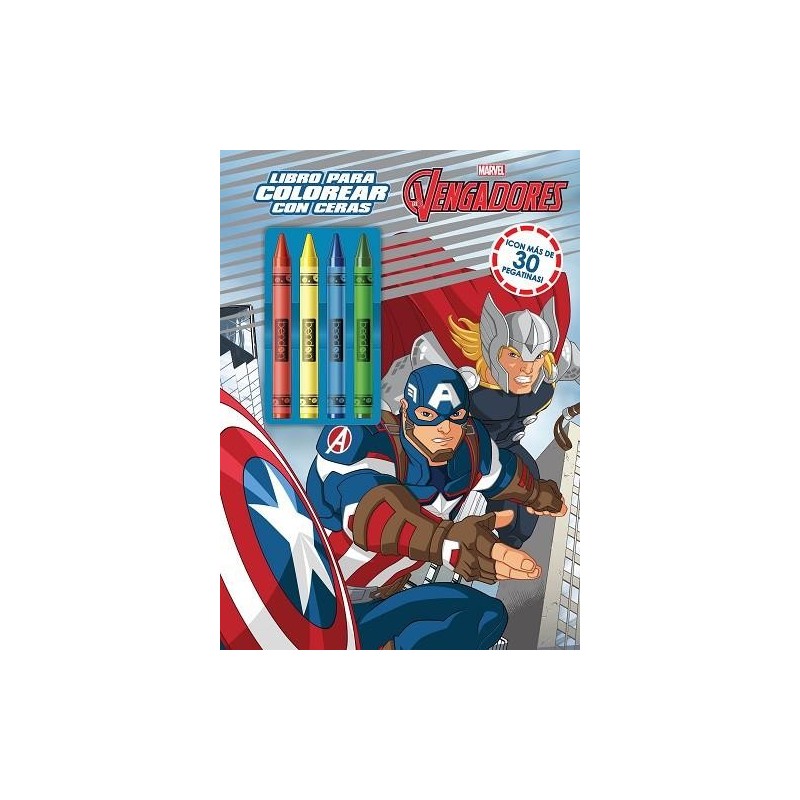 LOS VENGADORES LIBRO PARA COLOREAR CON CERAS