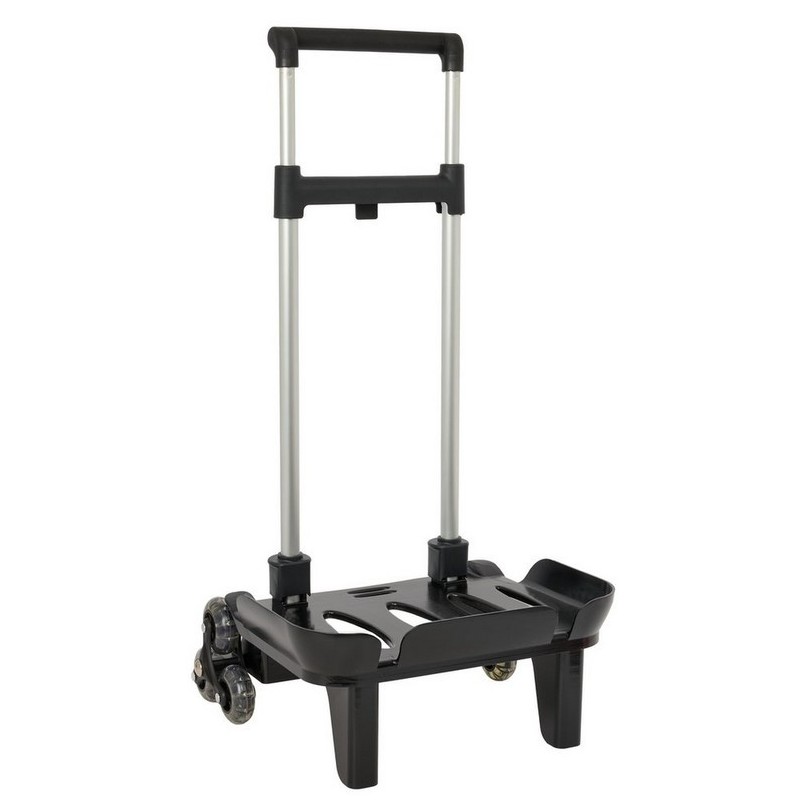 CARRO PORTAMOCHILAS PLEGABLE TRIPLE RUEDA NEGRO