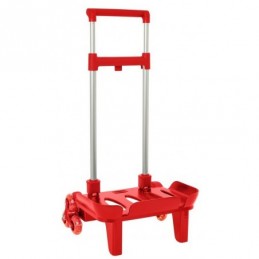 CARRO PORTAMOCHILAS PLEGABLE TRIPLE RUEDA ROJO