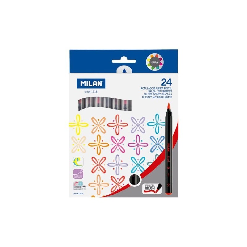 ESTUCHE 24 ROTULADORES PUNTA PINCEL MILAN