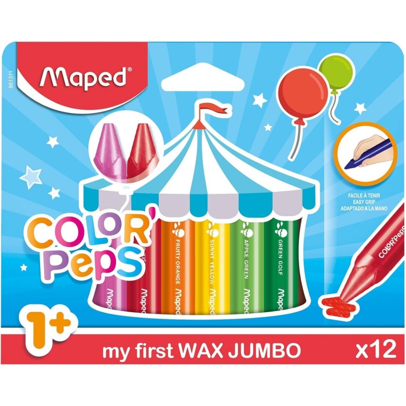 LAPICES DE CERA JUMBO COLOR PEPS x12